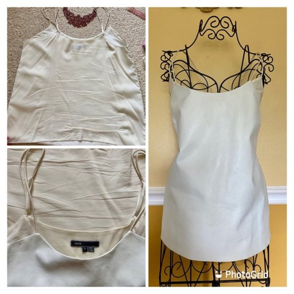 Vince leather and silk spaghetti straps top - Picture 7 of 15